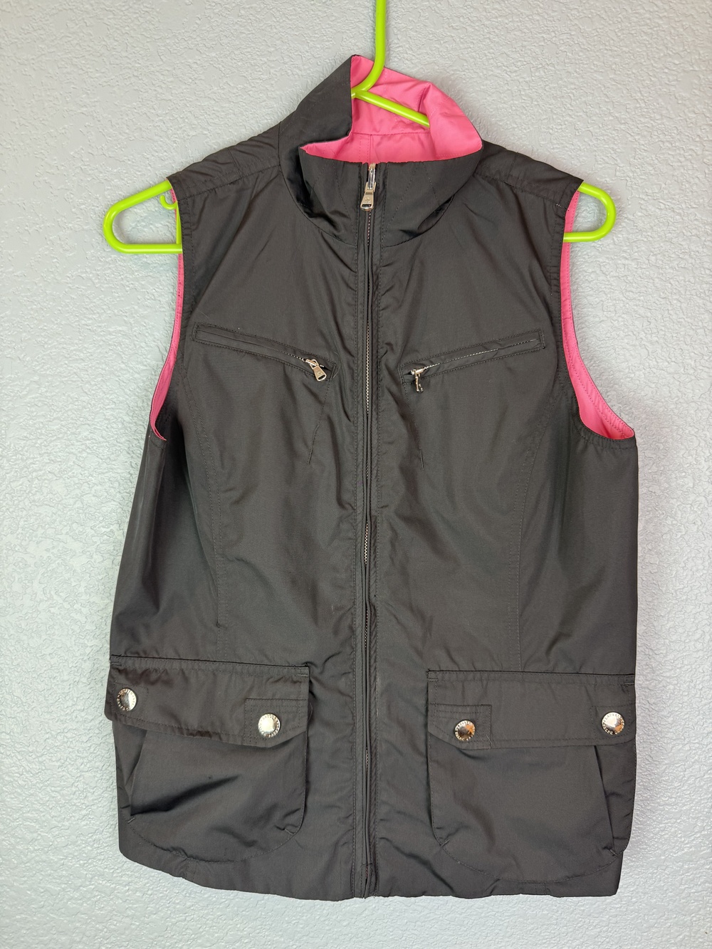 Ralph Lauren Reversible Vest Womens Small Full Zip Utility Pockets Outdoor Layer